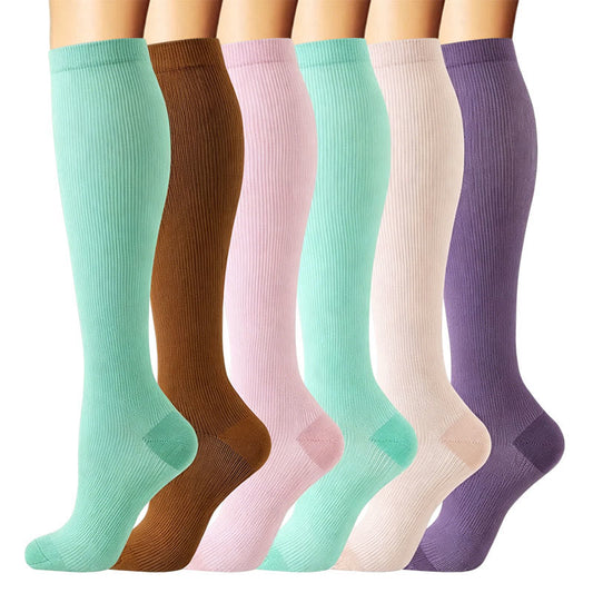 Plusock Pastel Colorblock Compression Socks(6 Pairs) - image 0