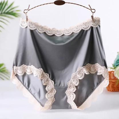 Plusock Satin Lace High Waist Panty(2 Packs) - Green - XXL - image 2