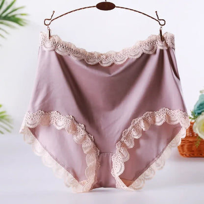 Plusock Satin Lace High Waist Panty(2 Packs) - Pink - XXL - image 3