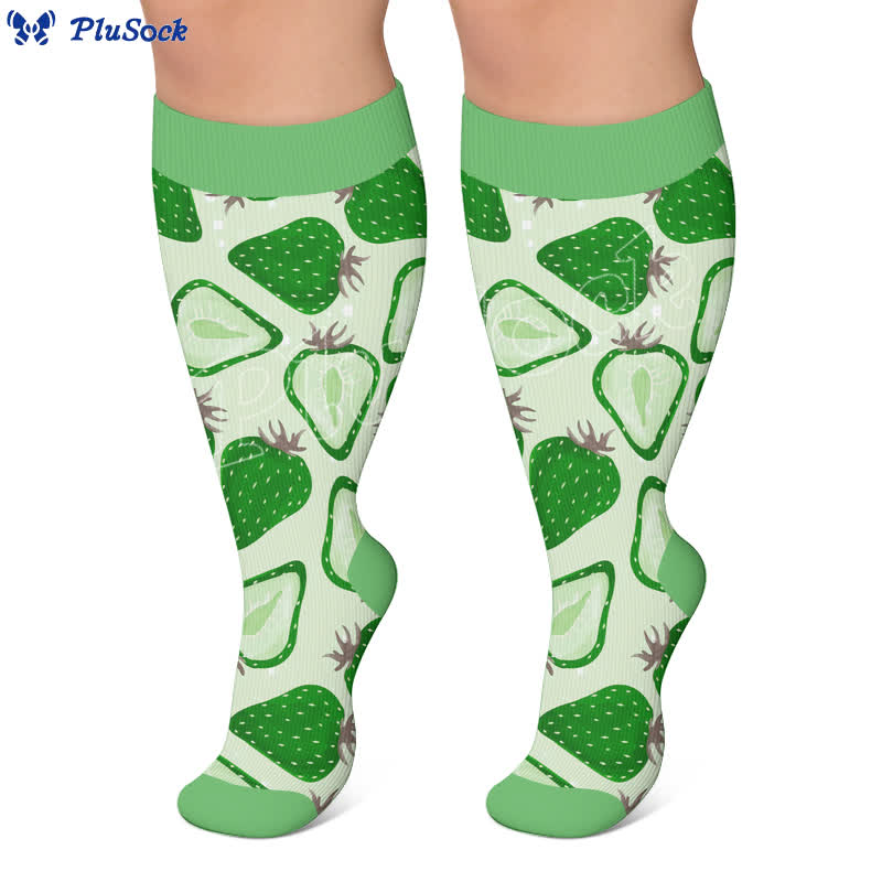 Plusock Plus Size Fun Summer Fruits Compression Socks - image 2