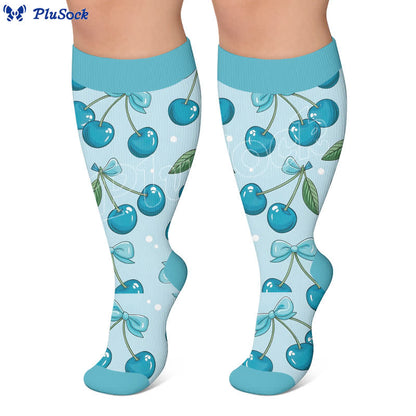 Plusock Plus Size Fun Summer Fruits Compression Socks - image 3
