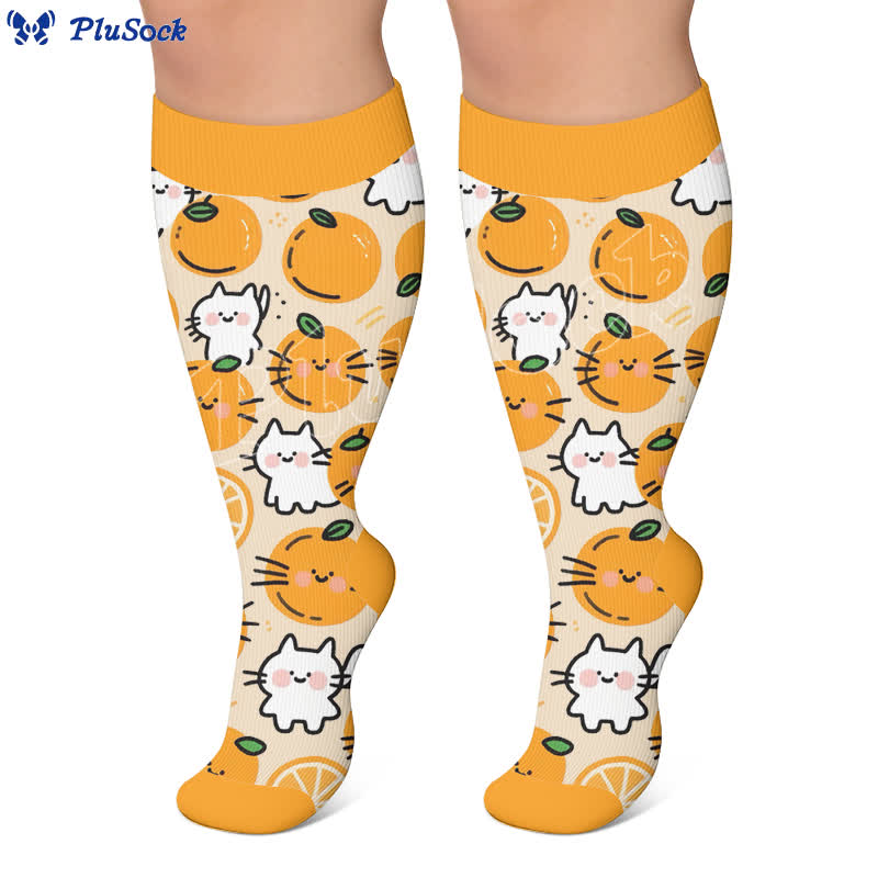 Plusock Plus Size Fun Summer Fruits Compression Socks - image 4