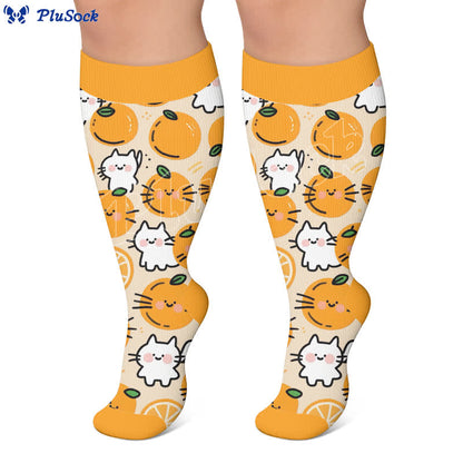 Plusock Plus Size Fun Summer Fruits Compression Socks - image 4