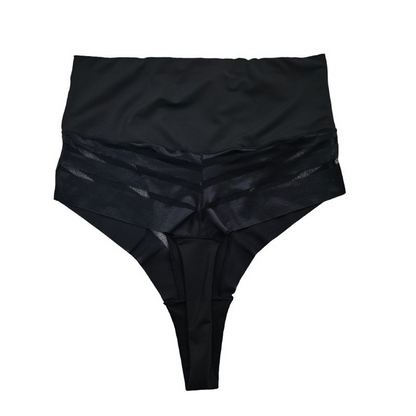 Plusock High Waist Tummy Control Panty - Black - XXL - image 8