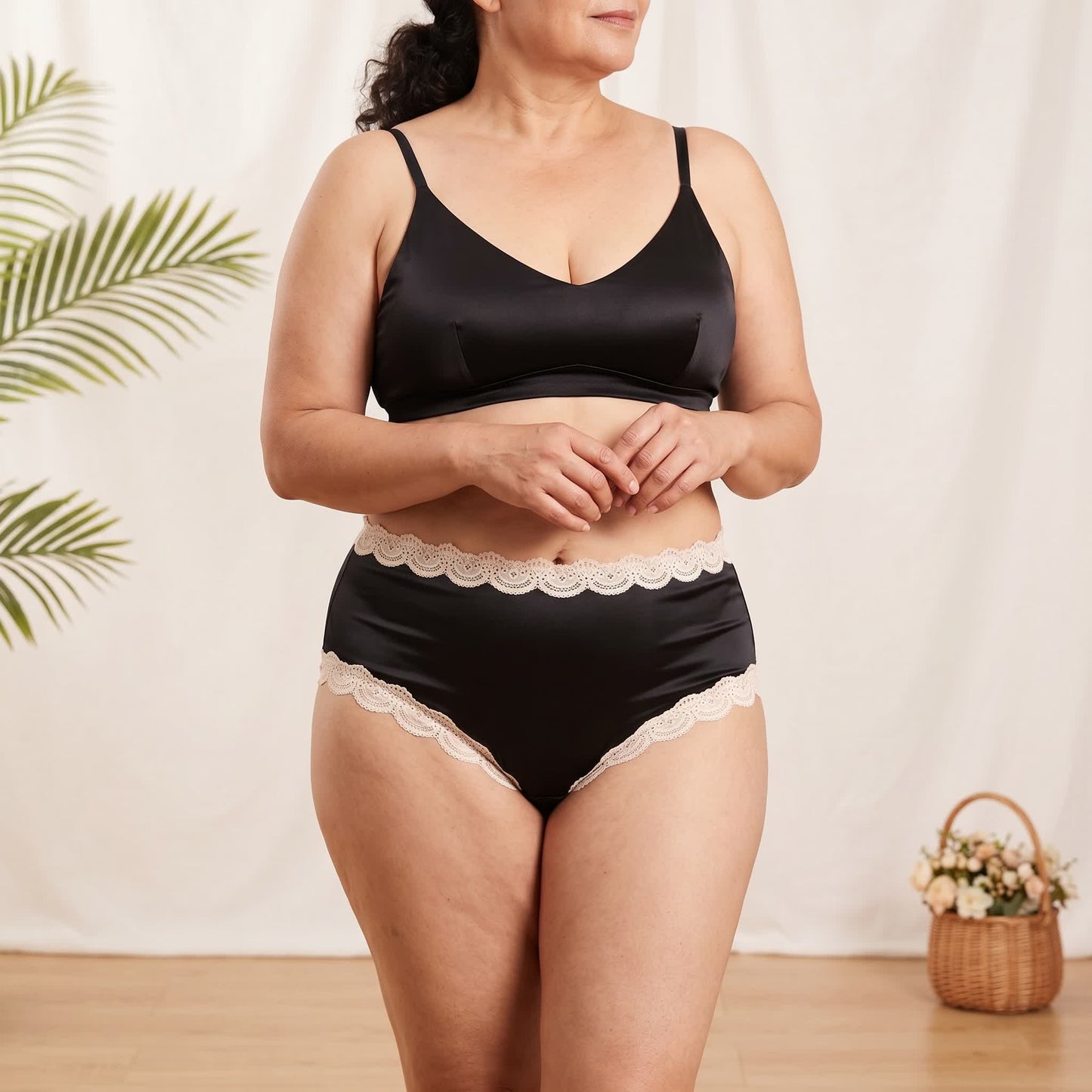 Plusock Satin Lace High Waist Panty(2 Packs) - image 0