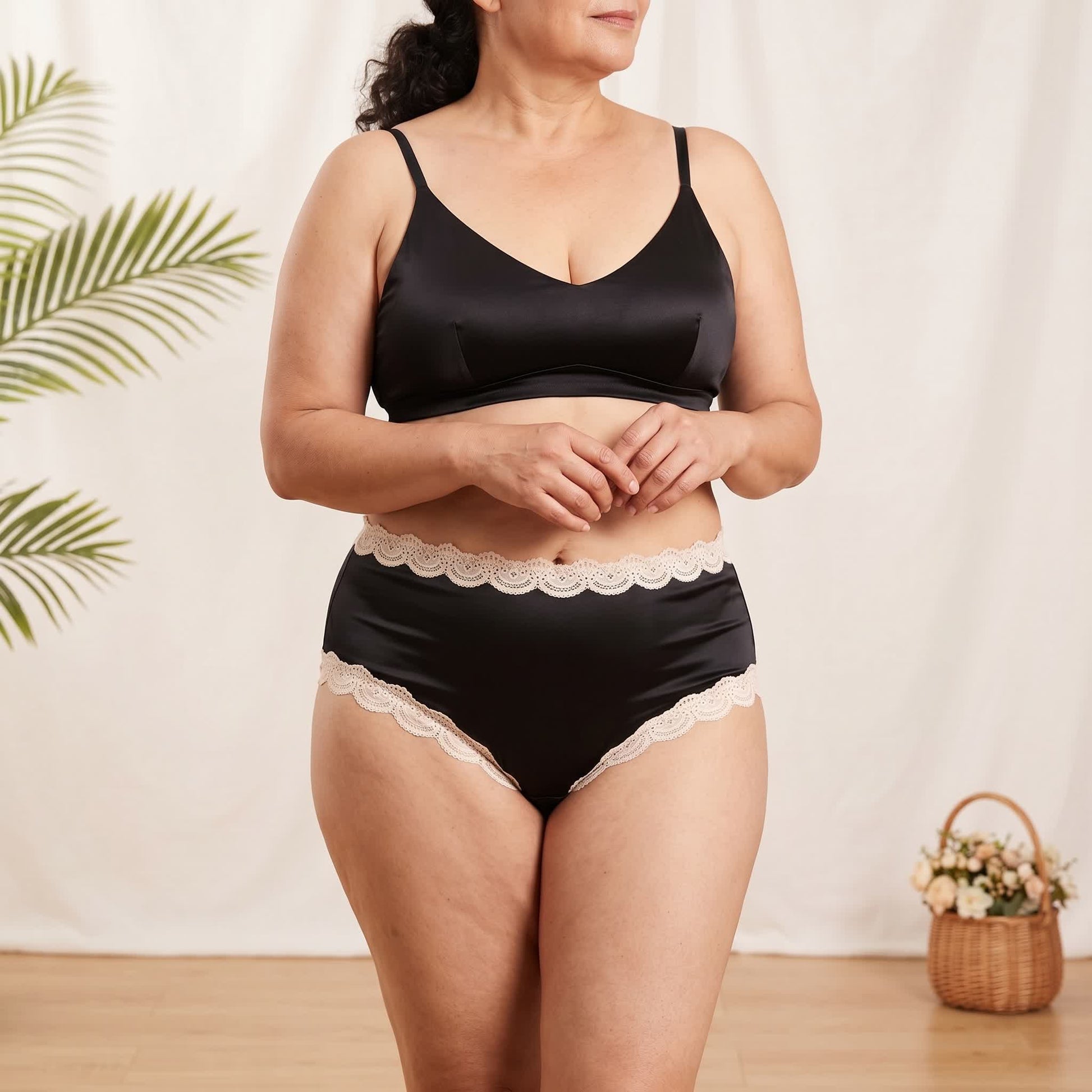 Plusock Satin Lace High Waist Panty(2 Packs) - image 0