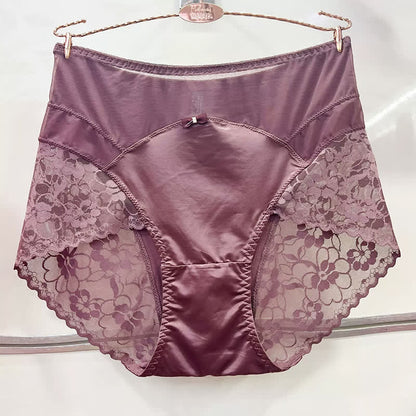 Plusock Satin Lace High Waist Panty(2 Packs) - Light Pink - XXXL - image 3