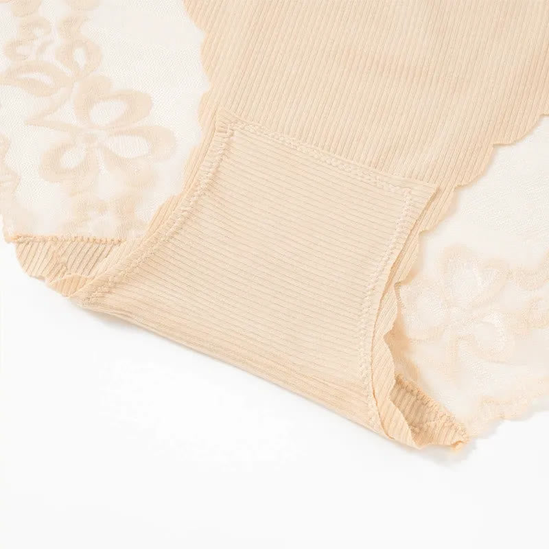 Plusock Soft Floral Lace Mesh Panty(3 Packs) - image 3
