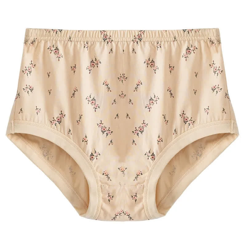 Plusock Soft Cotton Floral High Waist Panty(2 Packs) - Apricot - XXXL - image 4