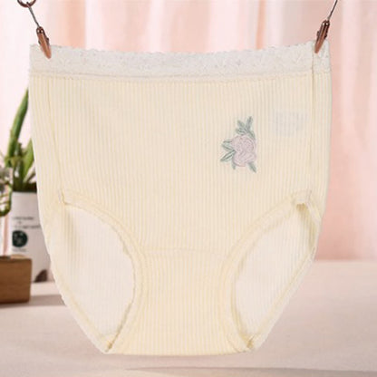 Plusock Flower Lace High Waist Cotton Panty(3 Packs) - Yellow - XXXL - image 7