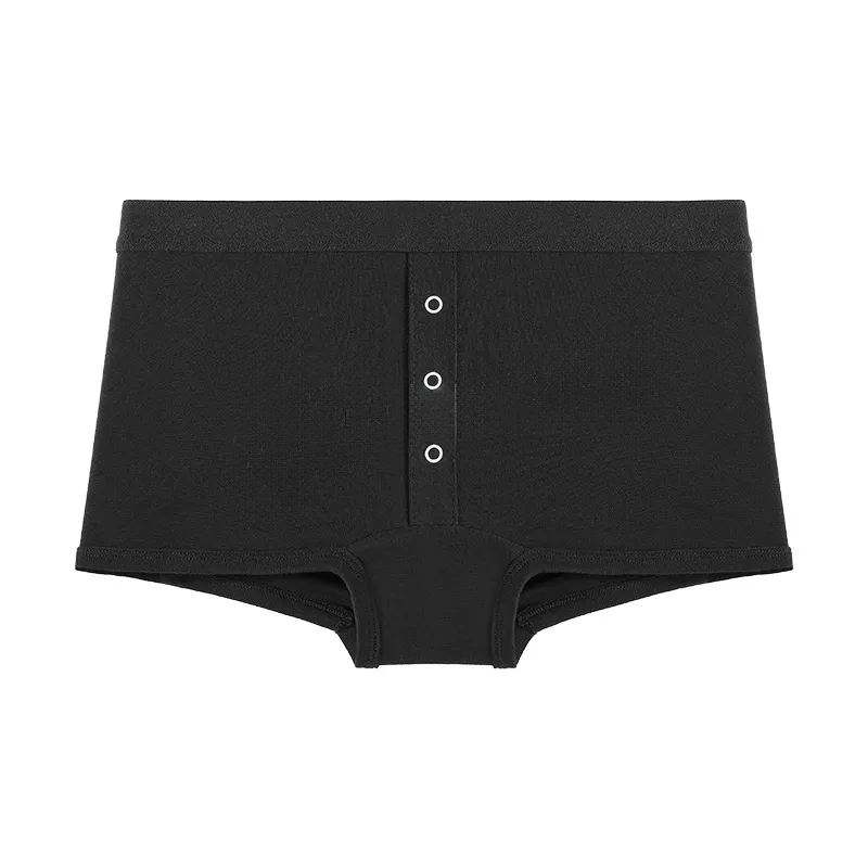 Plusock Soft Button Front Panty(2 Packs) - Black - 2XL - image 9