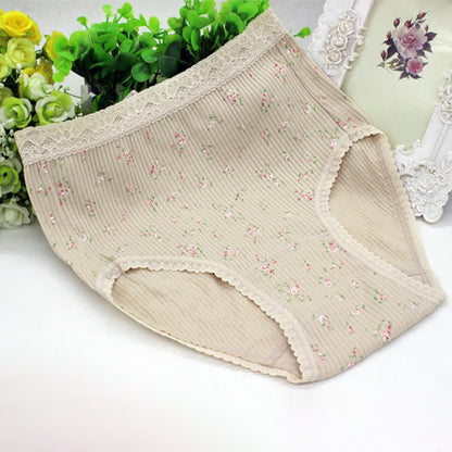 Plusock Floral Lace High Waist Cotton Panty(3 Packs) - Nude - XXXL - image 6