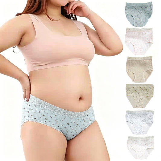 Plusock Floral Lace High Waist Cotton Panty(3 Packs) - image 0