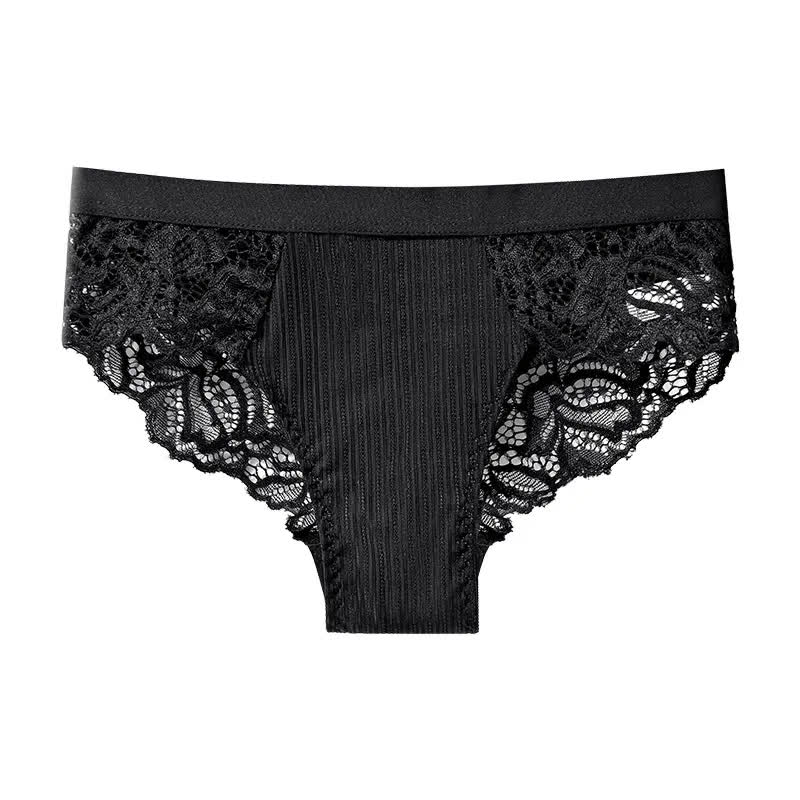 Plusock Soft Stretch Lace Hipster Panty(3 Packs) - Black - XXL - image 3