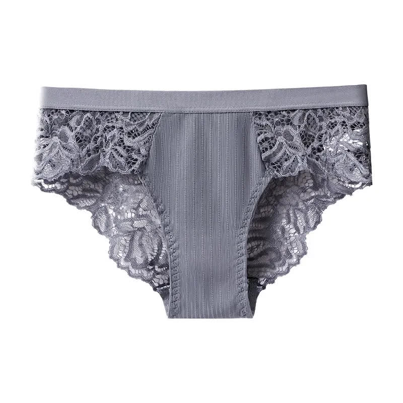 Plusock Soft Stretch Lace Hipster Panty(3 Packs) - Grey - XXL - image 5
