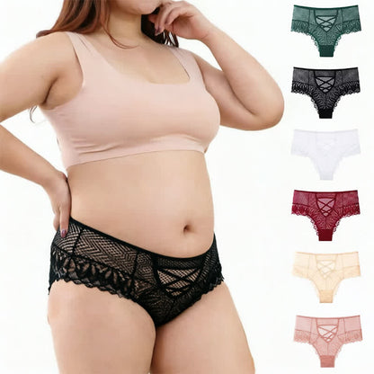 Plusock Sheer Lace Crisscross Panty(2 Packs) - image 0