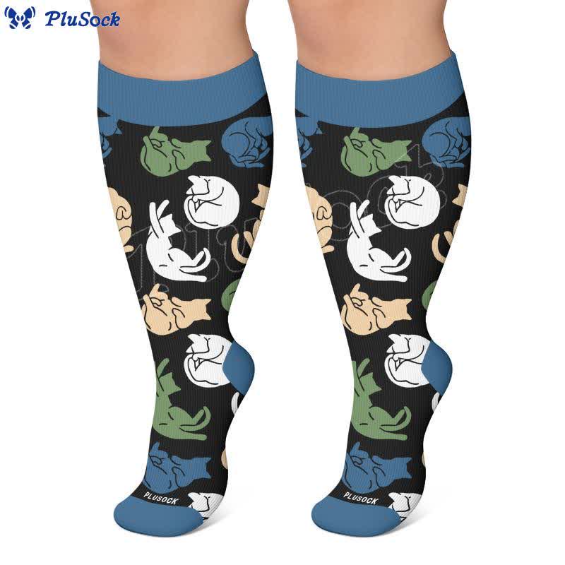 Plusock Plus Size Cat Bow Compression Socks - image 3