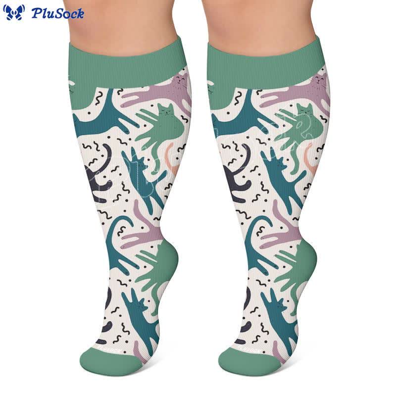 Plusock Plus Size Cat Bow Compression Socks - image 4