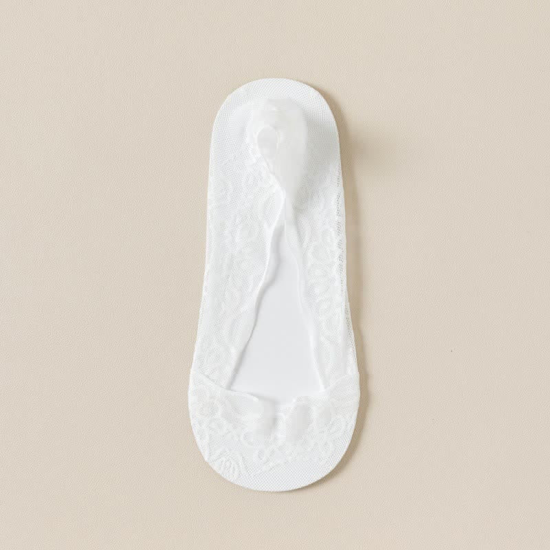 Plusock Elegant Lace No Show Socks (5 Pairs) - White - EU39-44(US6.5-9.5) - image 4
