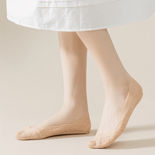 Plusock Elegant Lace No Show Socks (5 Pairs) - image 0