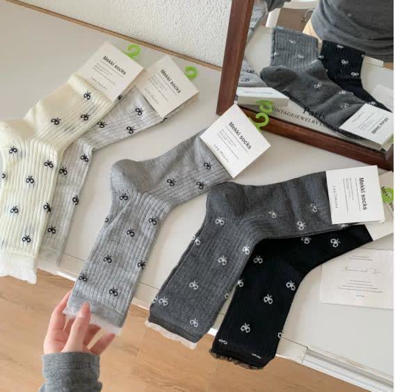 Plusock Bow Bamboo Quarter Socks (5 Pairs) - image 3