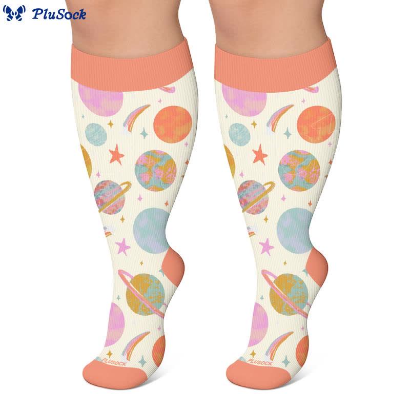 Plusock Plus Size Cosmic Print Compression Socks - image 2