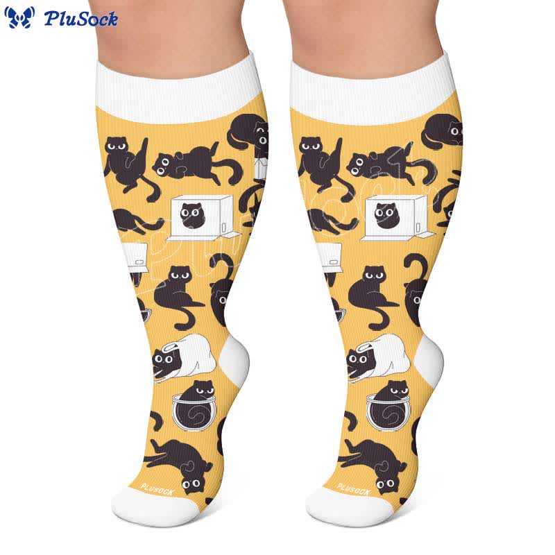 Plusock Plus Size Cute Cartoon Animal Compression Socks - image 3
