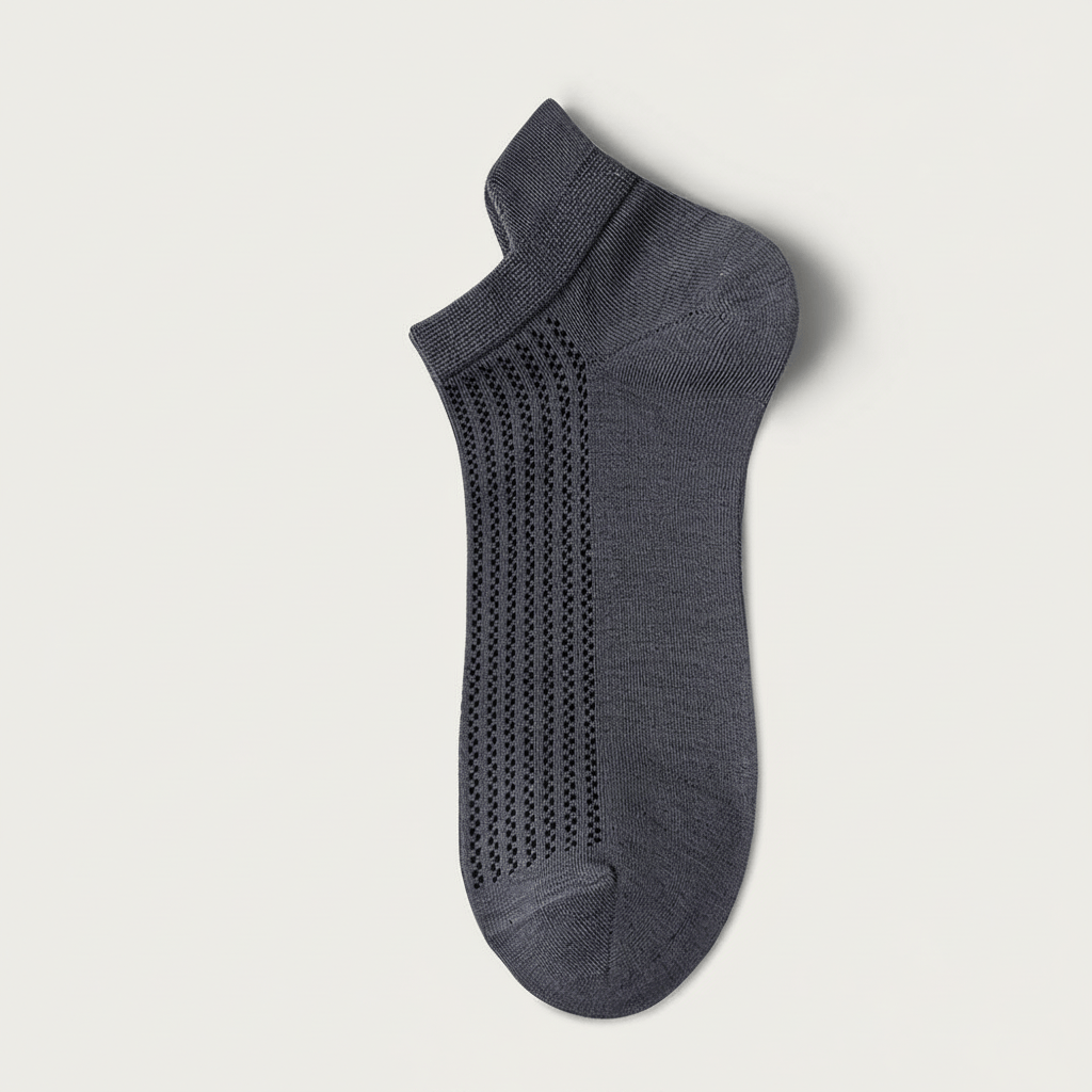 Plusock Bamboo Mesh Ankle Socks(5 Pairs) - Grey - EU39-44(US5-10) - image 3