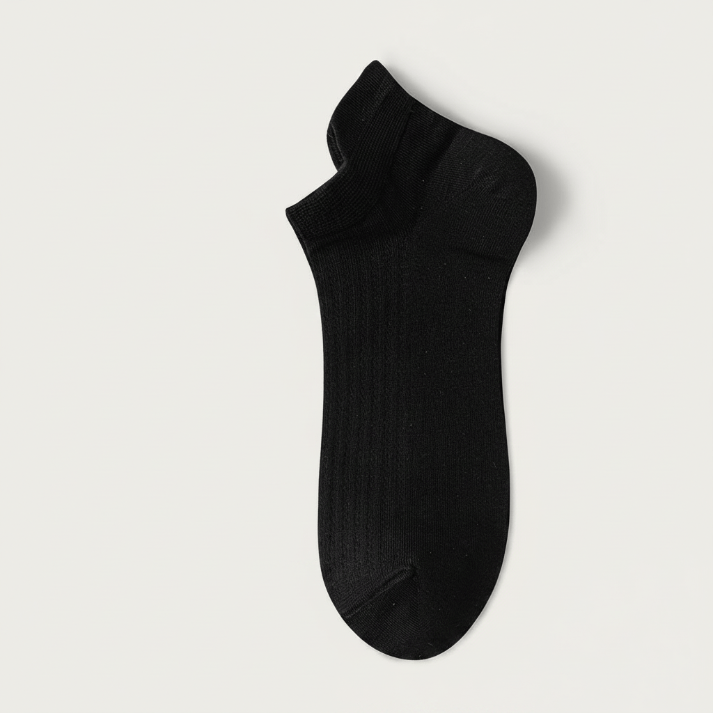 Plusock Bamboo Mesh Ankle Socks(5 Pairs) - Black - EU39-44(US5-10) - image 1