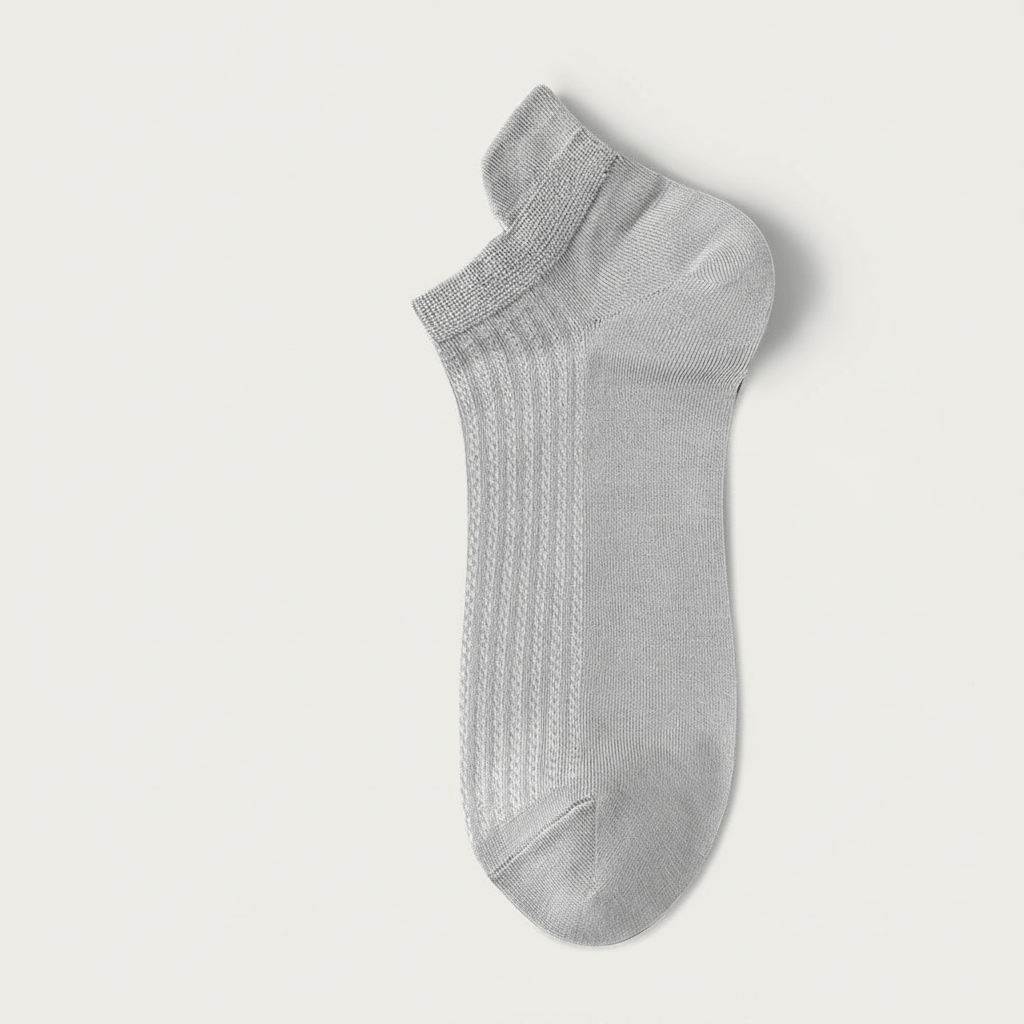 Plusock Bamboo Mesh Ankle Socks(5 Pairs) - Light Gray - EU39-44(US5-10) - image 2