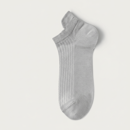 Plusock Bamboo Mesh Ankle Socks(5 Pairs) - Light Gray - EU39-44(US5-10) - image 2