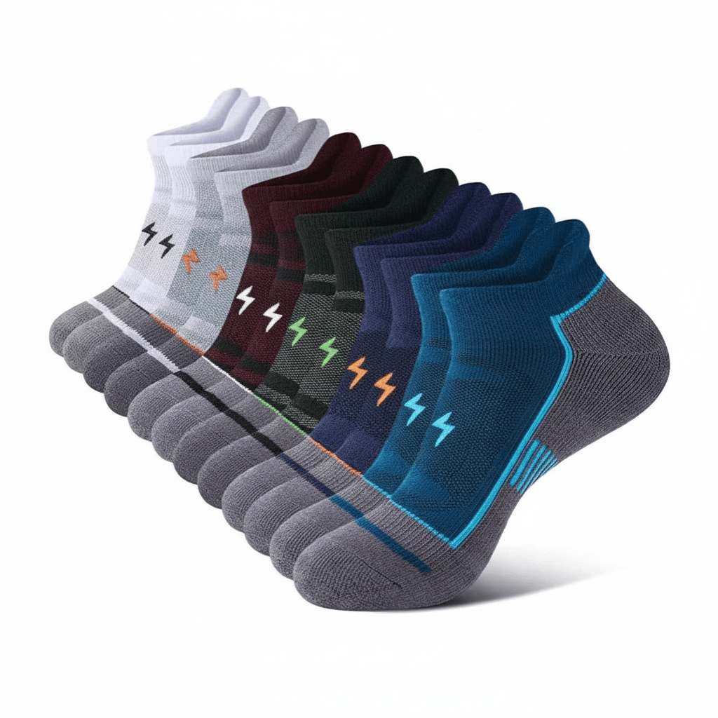 Plusock Colorblock Cushioned Ankle Socks(6 Pairs)  - Multicolor - EU36-43(US2.5-9.5) - image 1