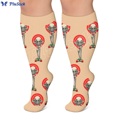Plusock Plus Size Skeleton Pose Compression Socks - image 2