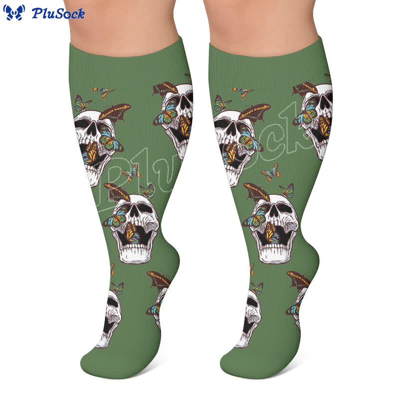 Plusock Plus Size Skeleton Pose Compression Socks - image 4