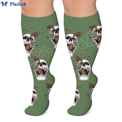 Plusock Plus Size Skeleton Pose Compression Socks - image 4