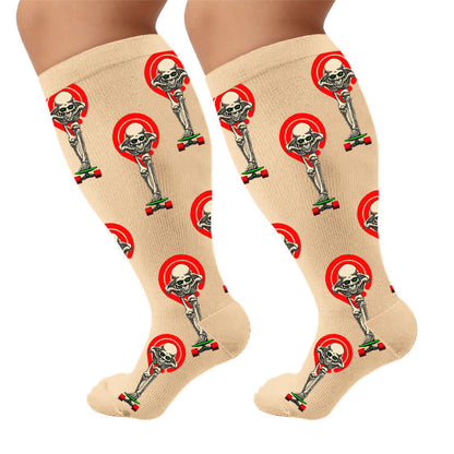 Plusock Plus Size Skeleton Pose Compression Socks - Apricot(1 Pair) - 4XL - image 5