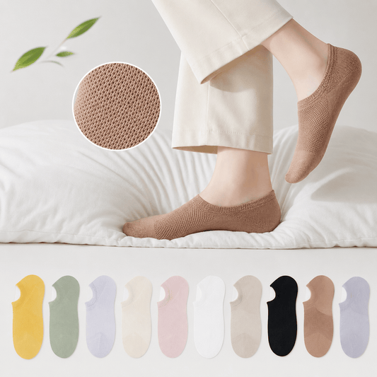 Plusock Bamboo Invisible No Show Socks (10 Pairs) - Multicolor - EU36-40(US3-7) - image 0