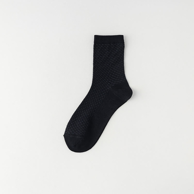 Plusock Bamboo Breathable Quarter Socks(6 Pairs) - Black - EU39-44(US6-10) - image 1