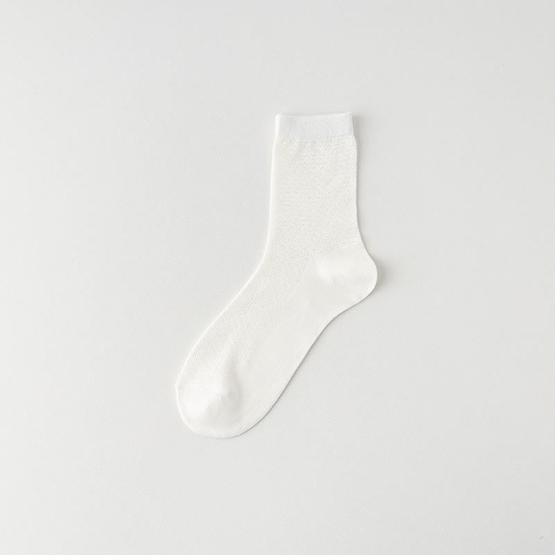 Plusock Bamboo Breathable Quarter Socks(6 Pairs) - White - EU39-44(US6-10) - image 2