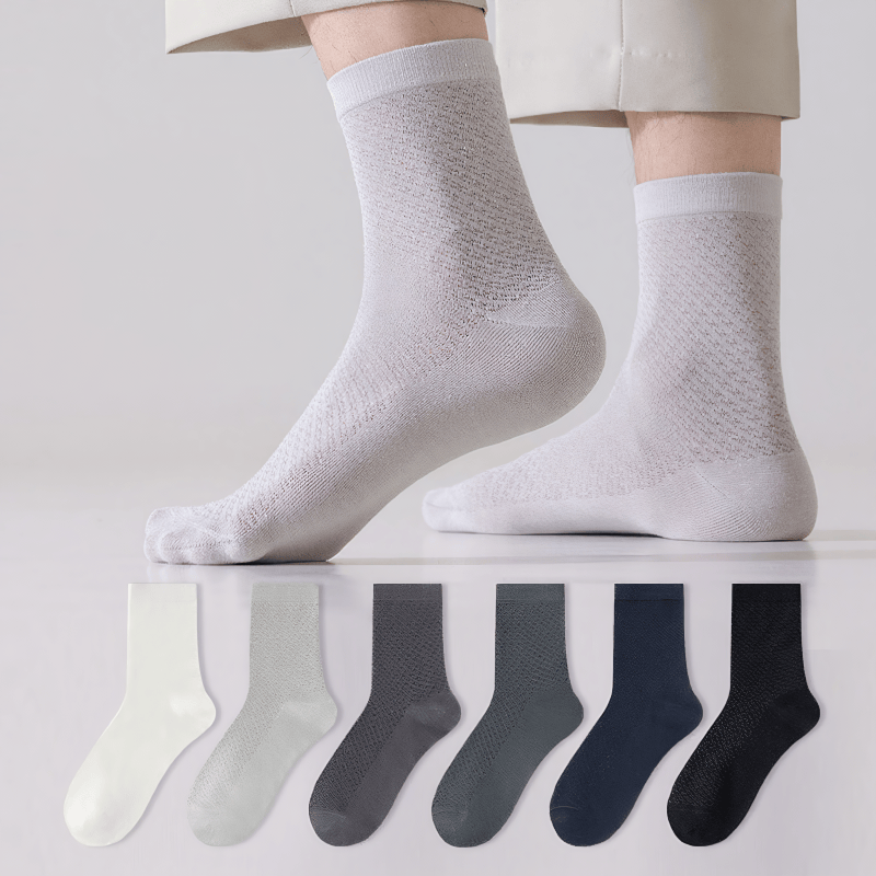 Plusock Bamboo Breathable Quarter Socks(6 Pairs) - Multicolor - EU39-44(US6-10) - image 0