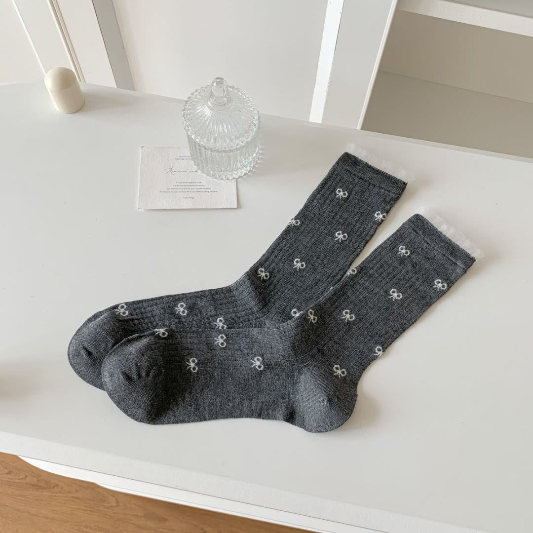 Plusock Bow Bamboo Quarter Socks (5 Pairs) - Dark Grey - EU36-40(US3-7) - image 7