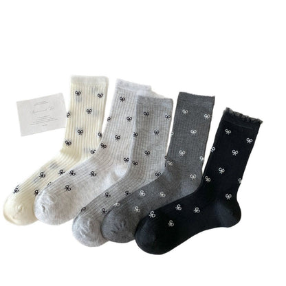Plusock Bow Bamboo Quarter Socks (5 Pairs) - Multicolor - EU36-40(US3-7) - image 2