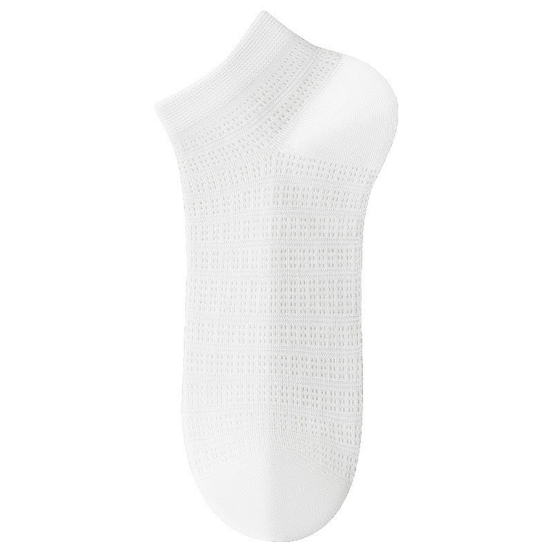 Plusock Bamboo Mesh Ankle Socks(5 Pairs) - White - EU36-40(US3-7) - image 1