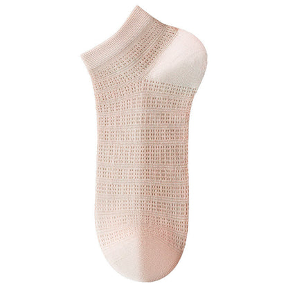 Plusock Bamboo Mesh Ankle Socks(5 Pairs) - Pink - EU36-40(US3-7) - image 5