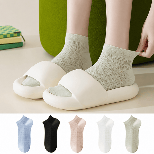 Plusock Bamboo Mesh Ankle Socks(5 Pairs) - Multicolor - EU36-40(US3-7) - image 0