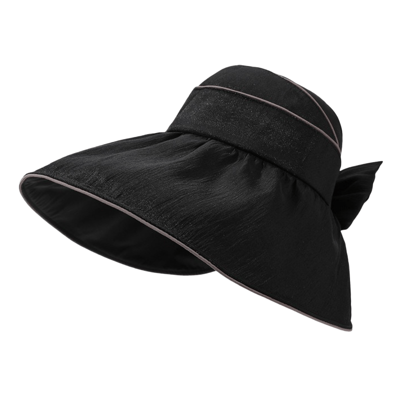 Plusock Bow Wide Brim Outdoor Sun Hat - Black - One Size - image 3