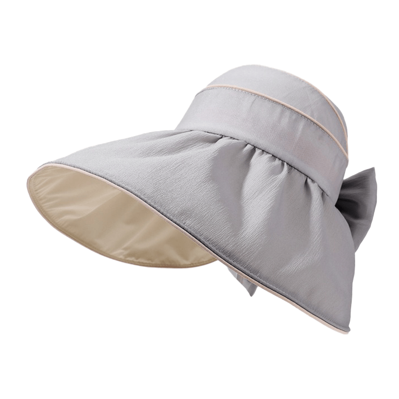 Plusock Bow Wide Brim Outdoor Sun Hat - Grey - One Size - image 7