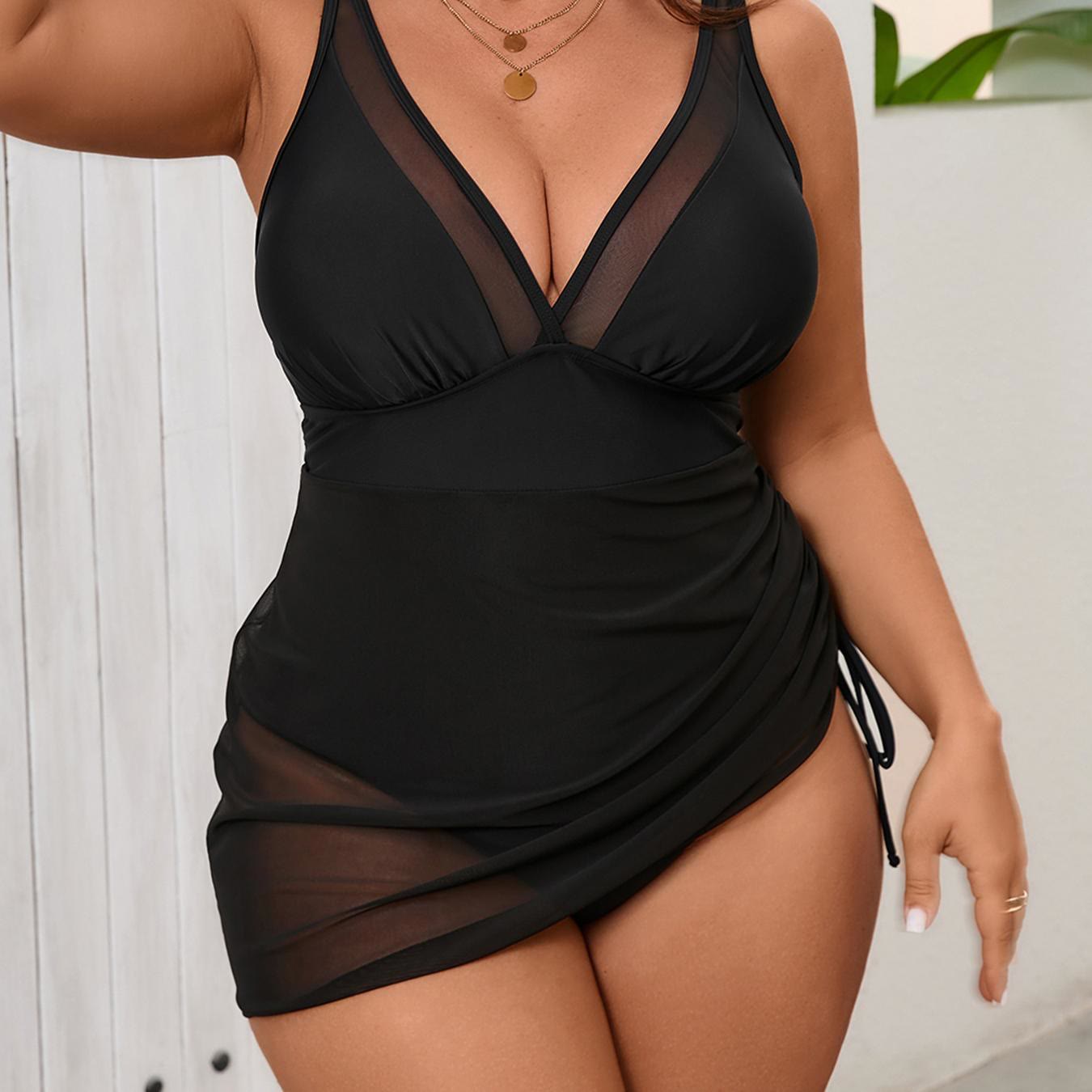 Plusock Wrap‑Style Swimwear - Black - XXXXXXL - image 1
