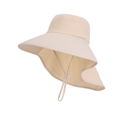 Plusock Wide Brim Shoulder Drape Travel Sun Hat - Khaki - One Size - image 7