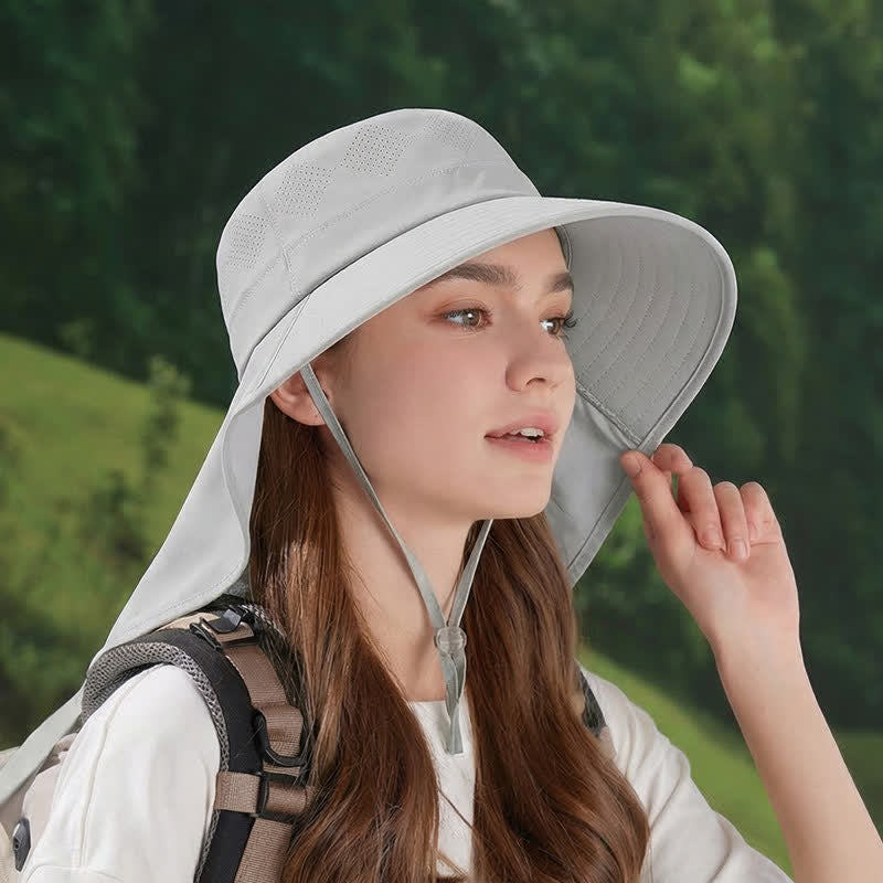 Plusock Wide Brim Shoulder Drape Travel Sun Hat - image 2